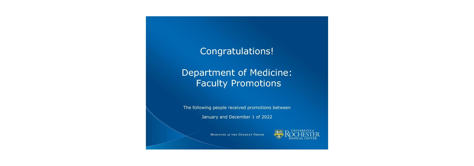 Document 2022 DOM Promotions URMC Newsroom